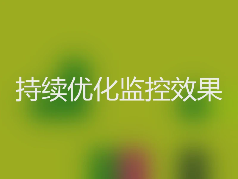 持续优化监控效果