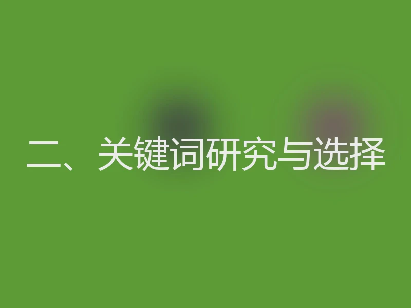 二、关键词研究与选择