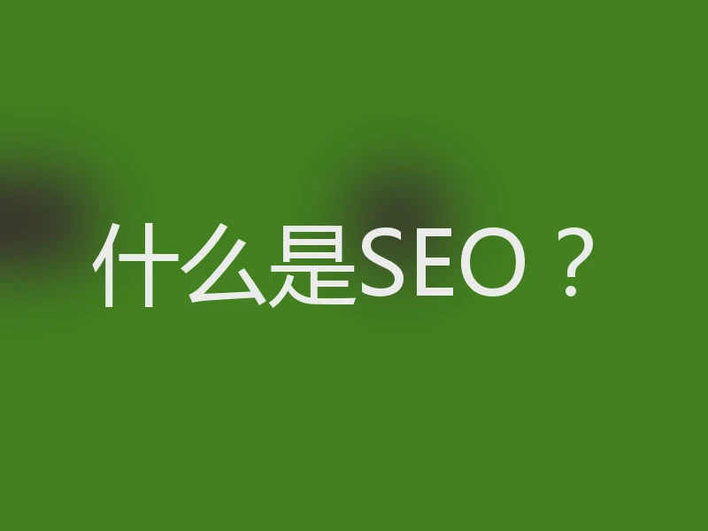 什么是SEO？