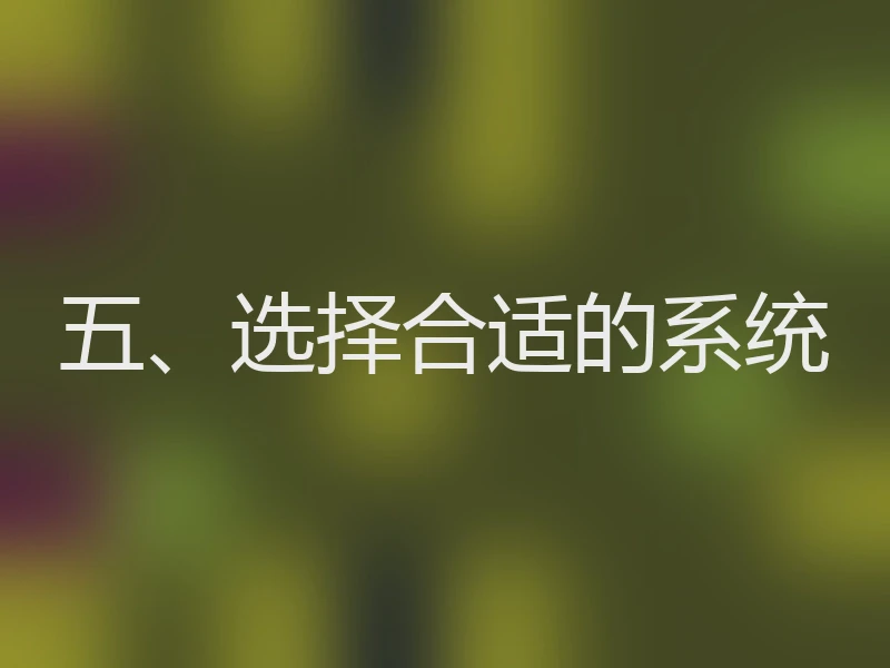 五、选择合适的系统