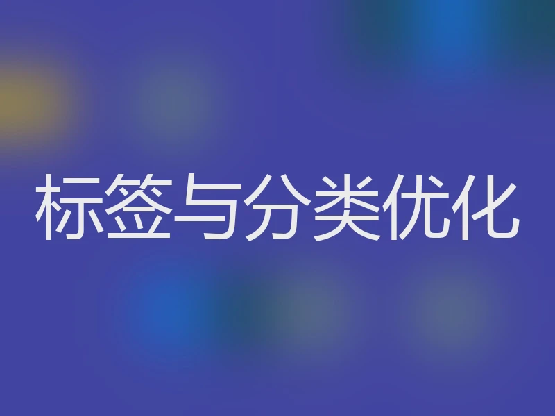 标签与分类优化