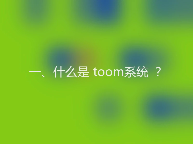 一、什么是 toom系统 ？