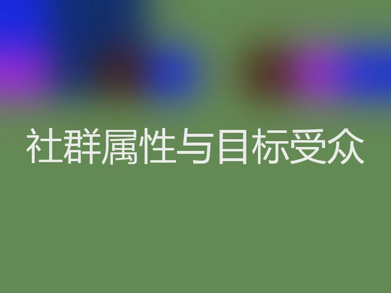 社群属性与目标受众