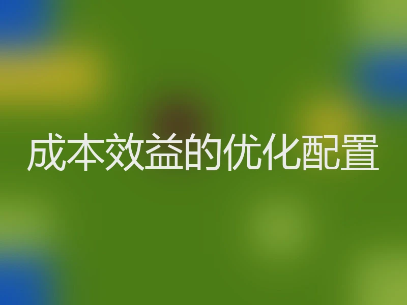 成本效益的优化配置
