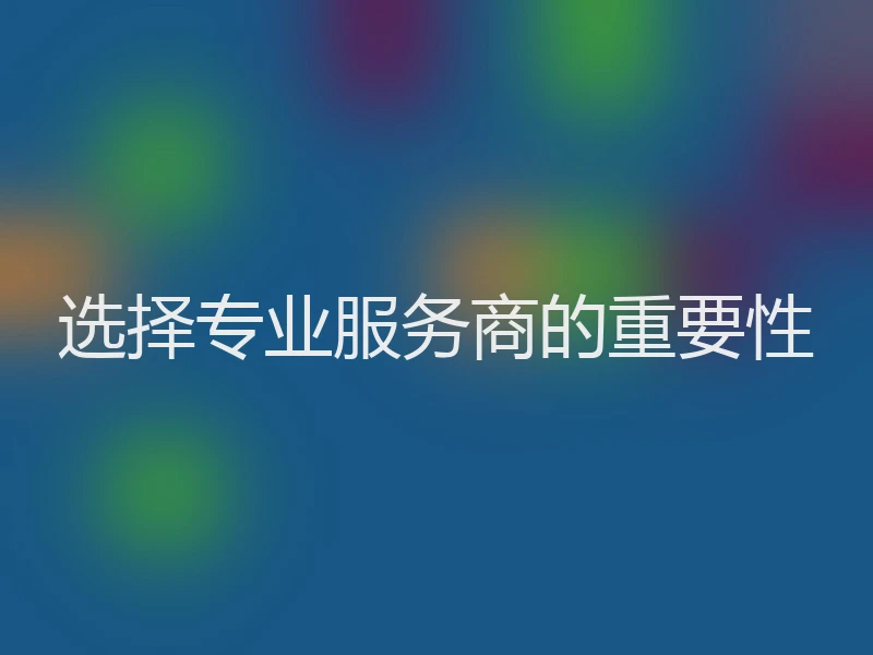 选择专业服务商的重要性