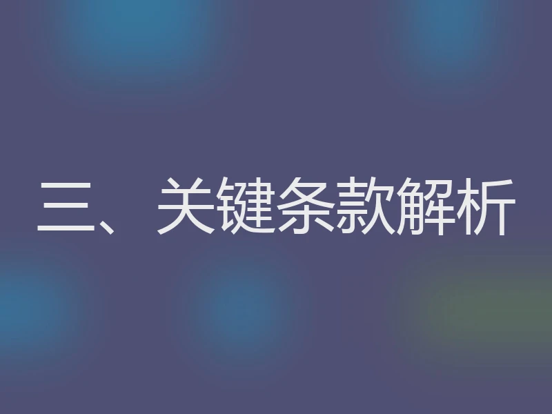 三、关键条款解析