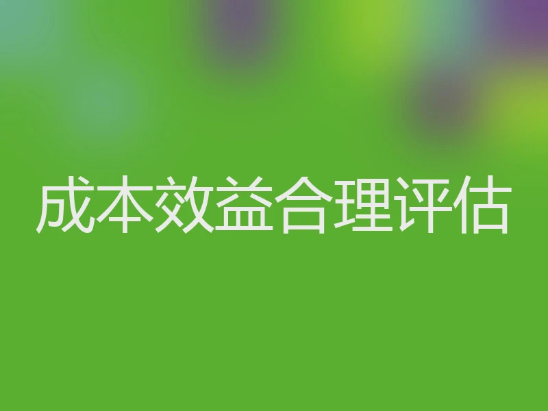 成本效益合理评估