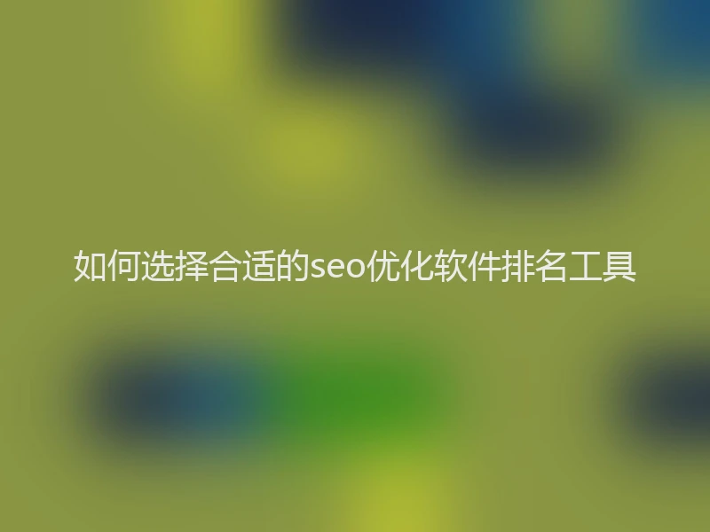 如何选择合适的seo优化软件排名工具