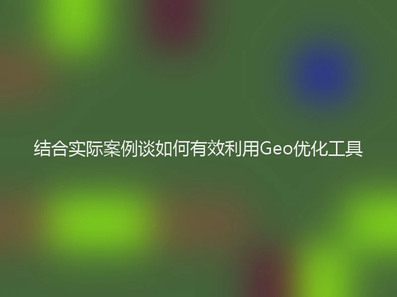 结合实际案例谈如何有效利用Geo优化工具