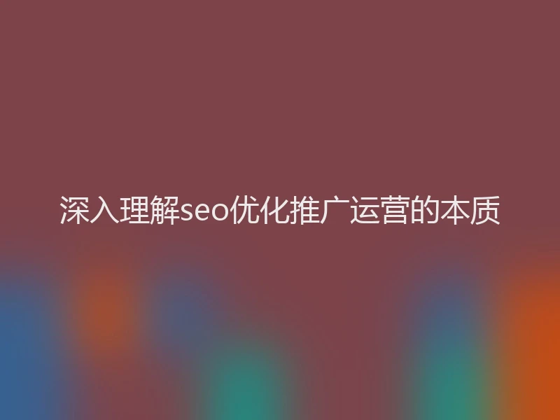 深入理解seo优化推广运营的本质