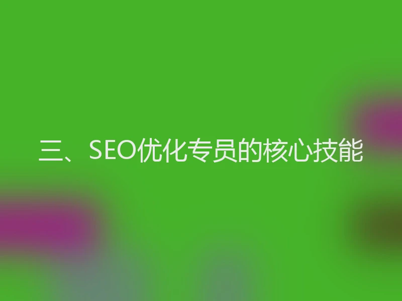 三、SEO优化专员的核心技能