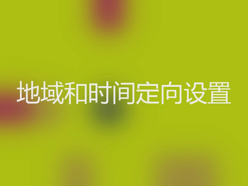地域和时间定向设置