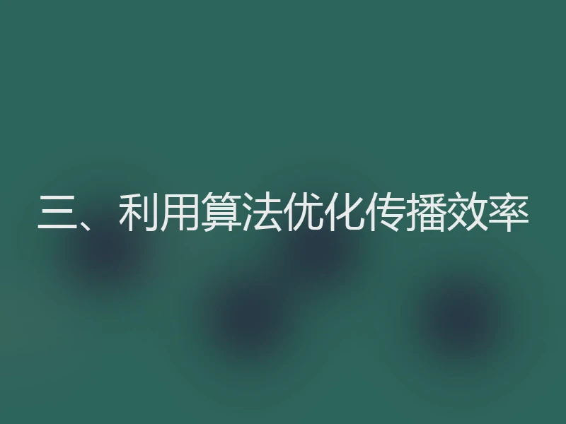 三、利用算法优化传播效率