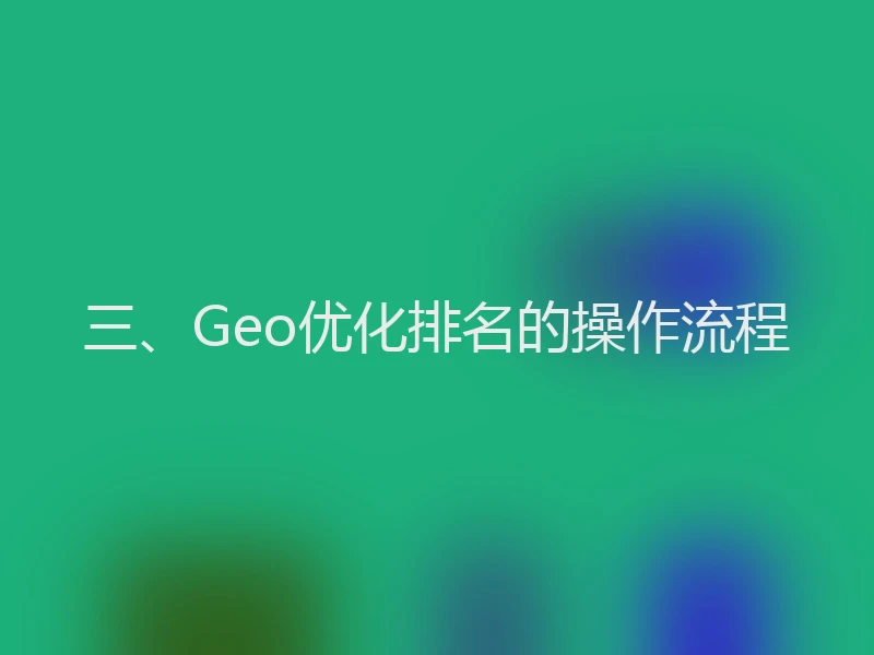 三、Geo优化排名的操作流程