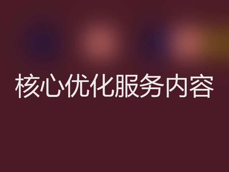 核心优化服务内容