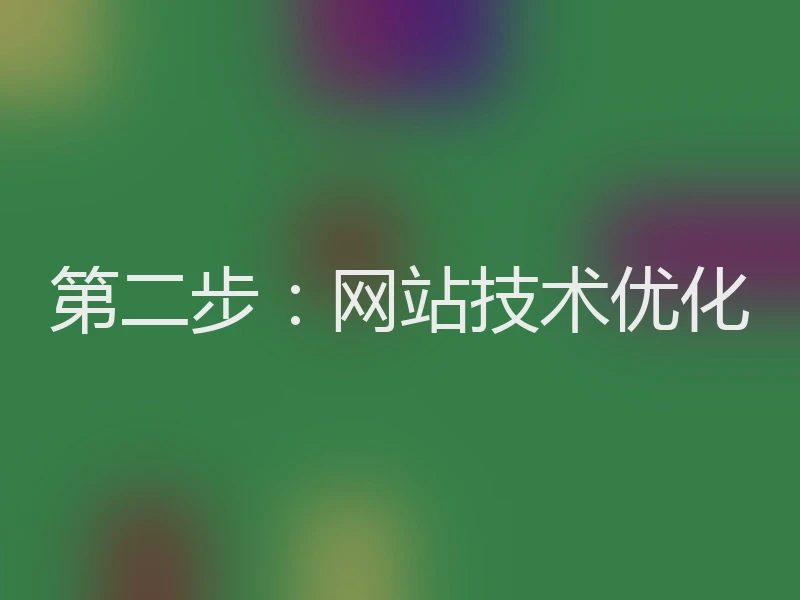 第二步：网站技术优化