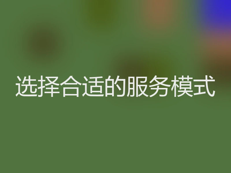 选择合适的服务模式