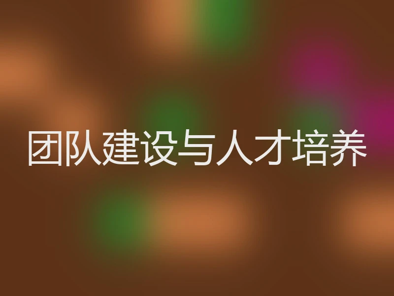 团队建设与人才培养