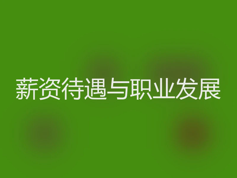 薪资待遇与职业发展