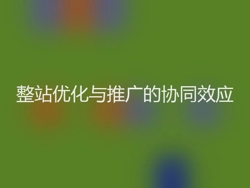 整站优化与推广的协同效应
