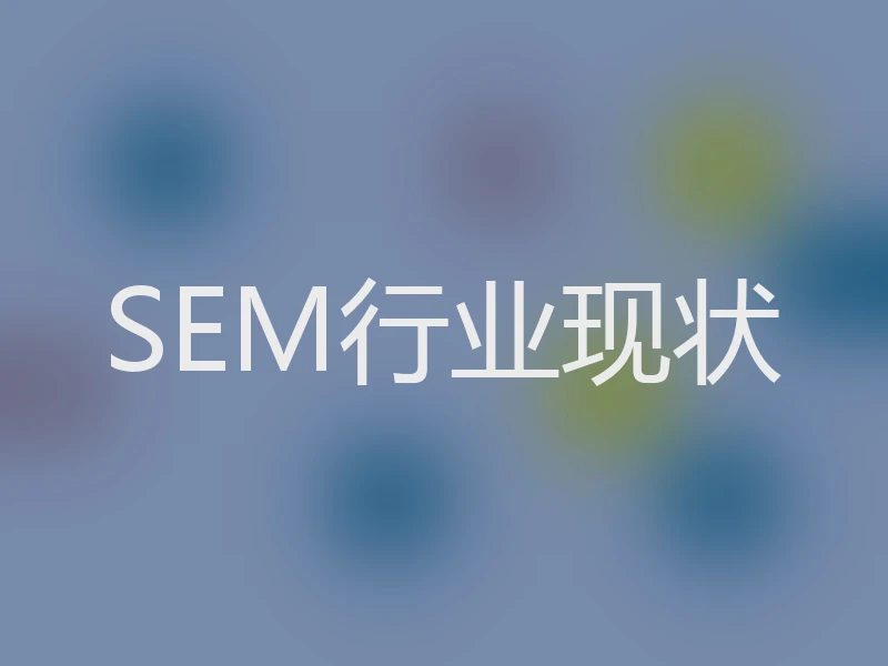SEM行业现状