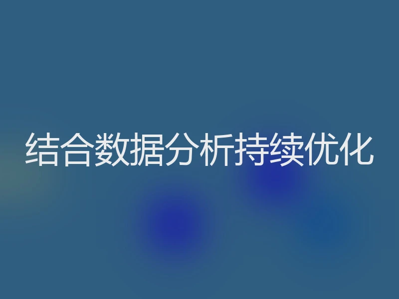 结合数据分析持续优化
