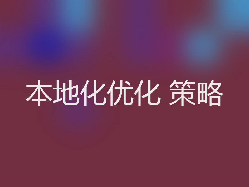 本地化优化 策略