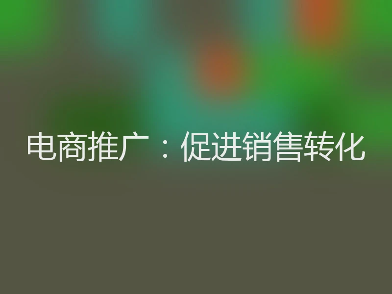 电商推广：促进销售转化