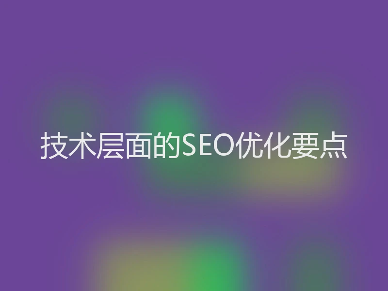 技术层面的SEO优化要点