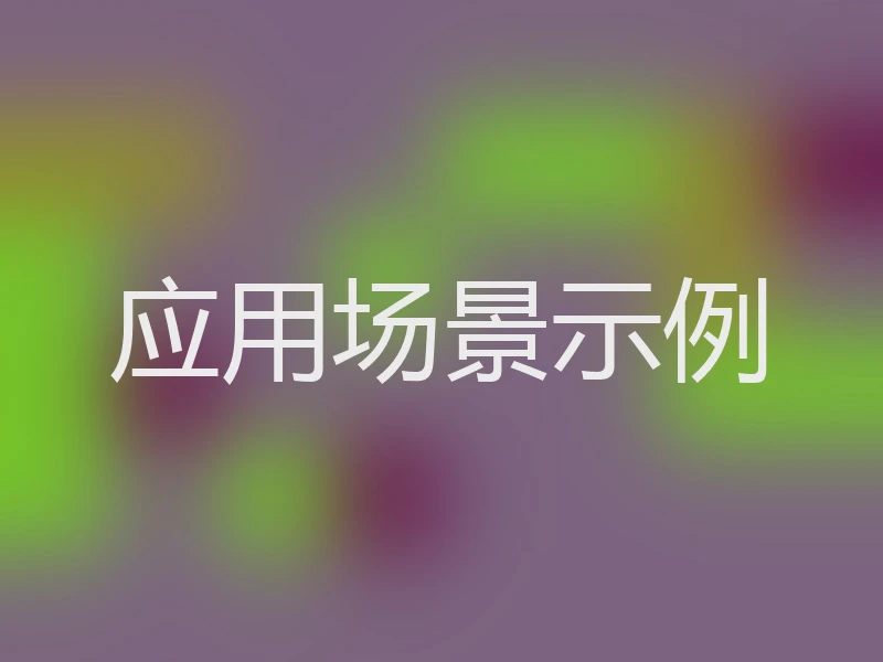 应用场景示例