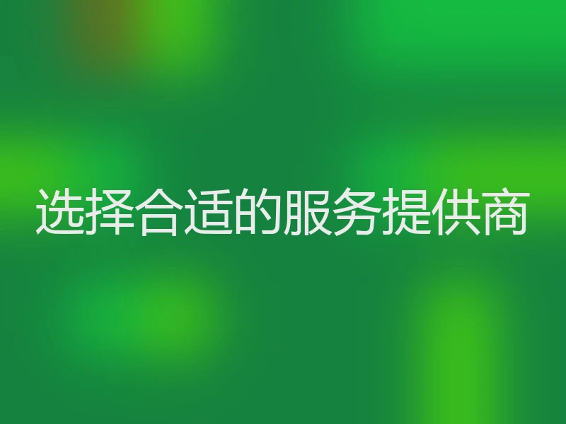 选择合适的服务提供商