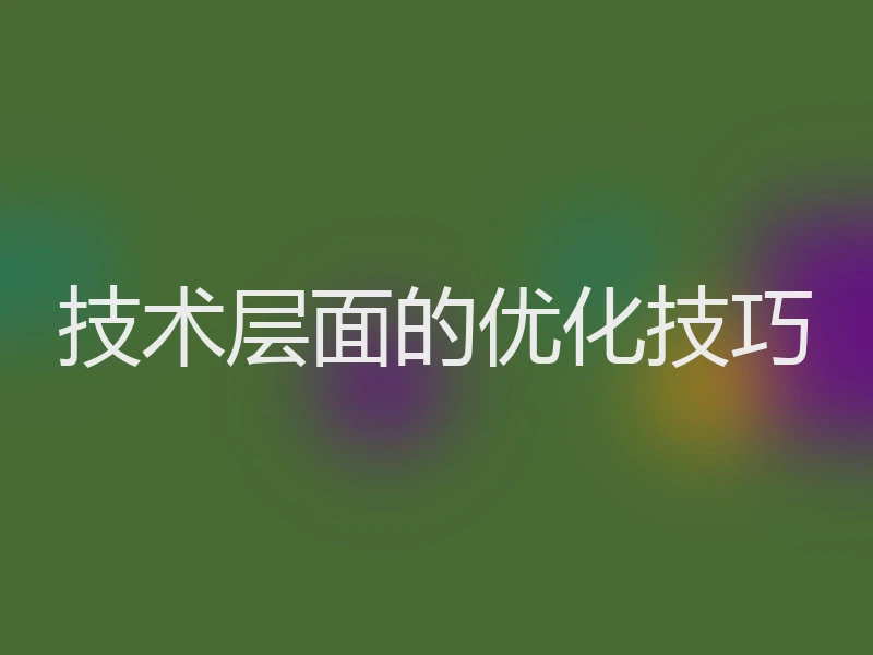 技术层面的优化技巧