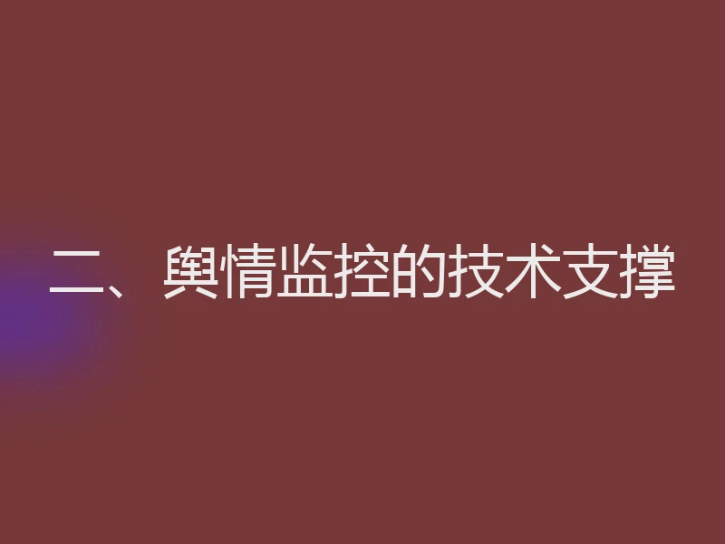 二、舆情监控的技术支撑