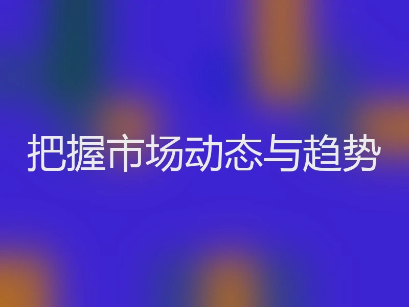 把握市场动态与趋势