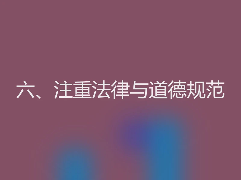 六、注重法律与道德规范