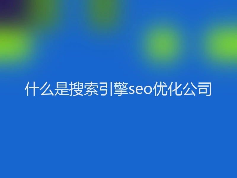 什么是搜索引擎seo优化公司