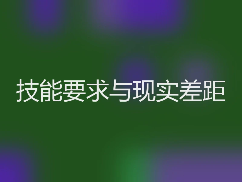 技能要求与现实差距