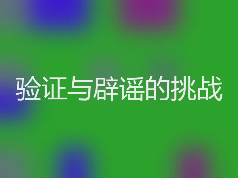 验证与辟谣的挑战