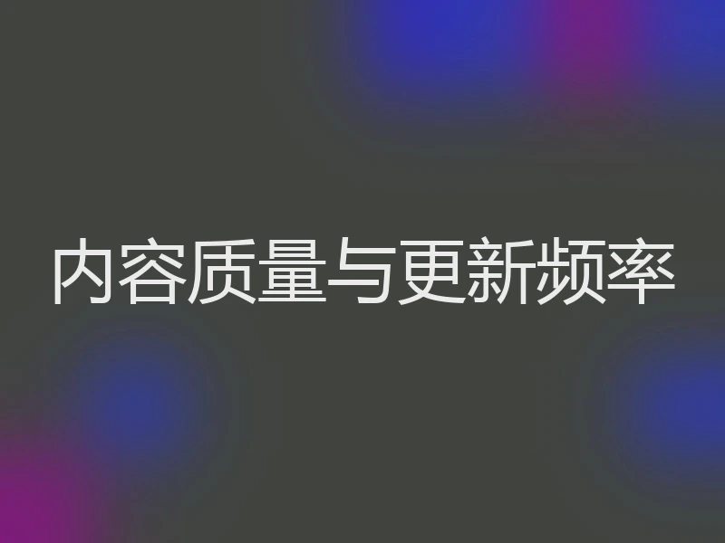 内容质量与更新频率