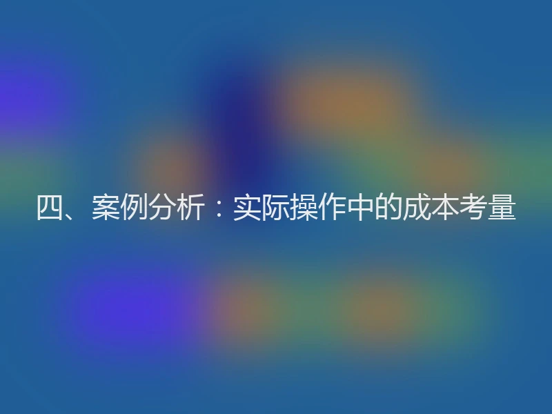 四、案例分析：实际操作中的成本考量