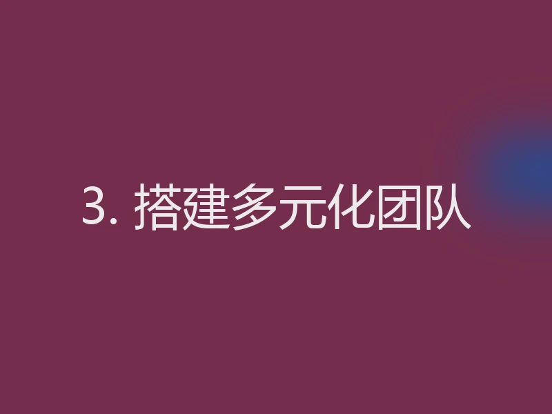 3. 搭建多元化团队