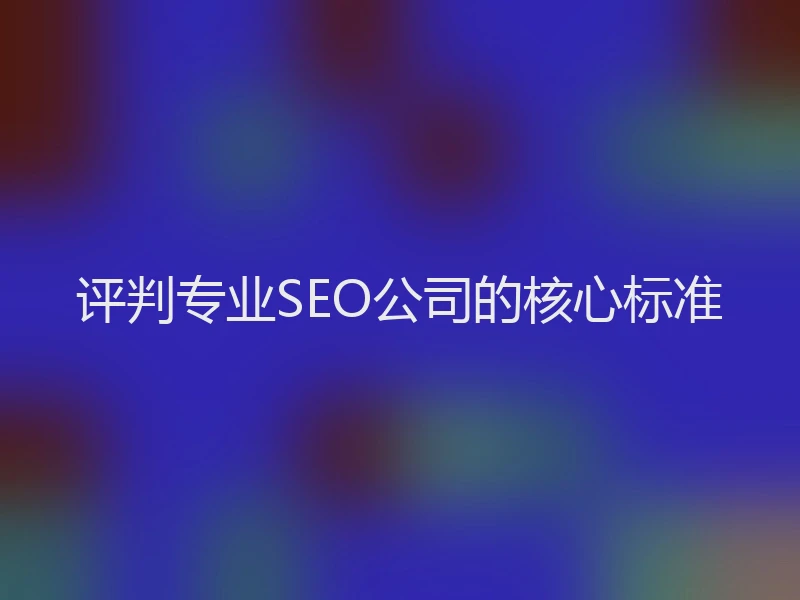评判专业SEO公司的核心标准