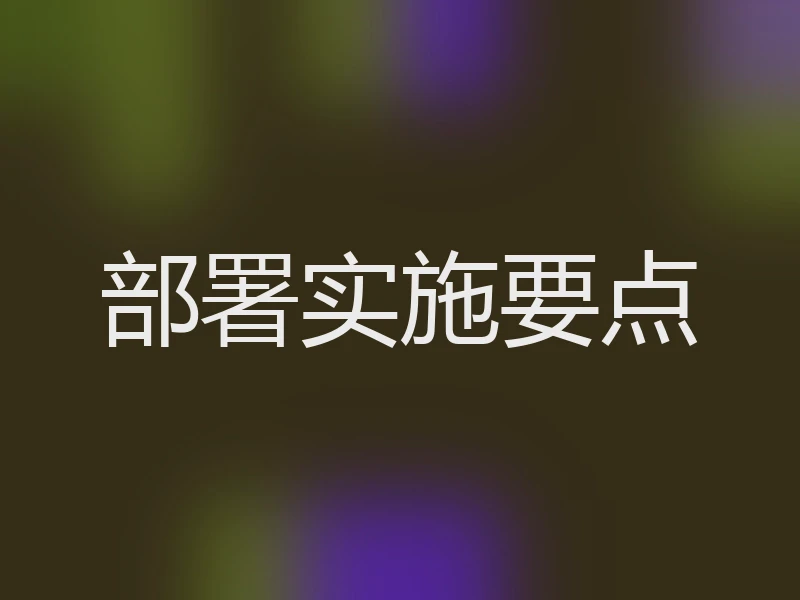 部署实施要点