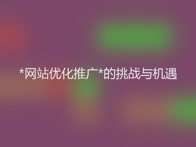 *网站优化推广*的挑战与机遇