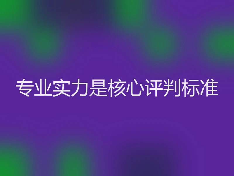 专业实力是核心评判标准