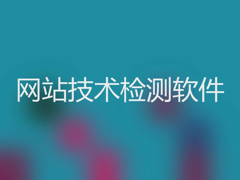网站技术检测软件