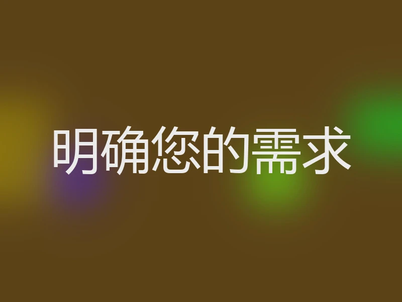 明确您的需求