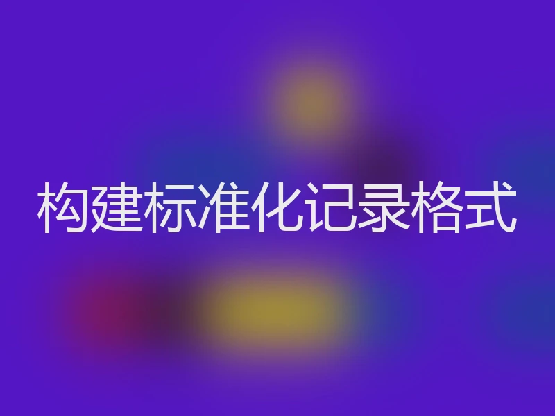 构建标准化记录格式