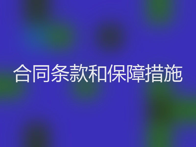 合同条款和保障措施