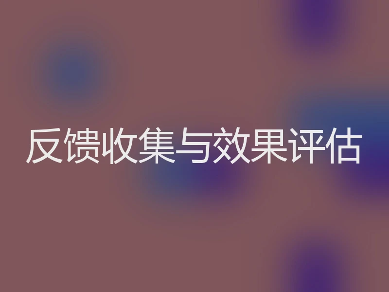 反馈收集与效果评估